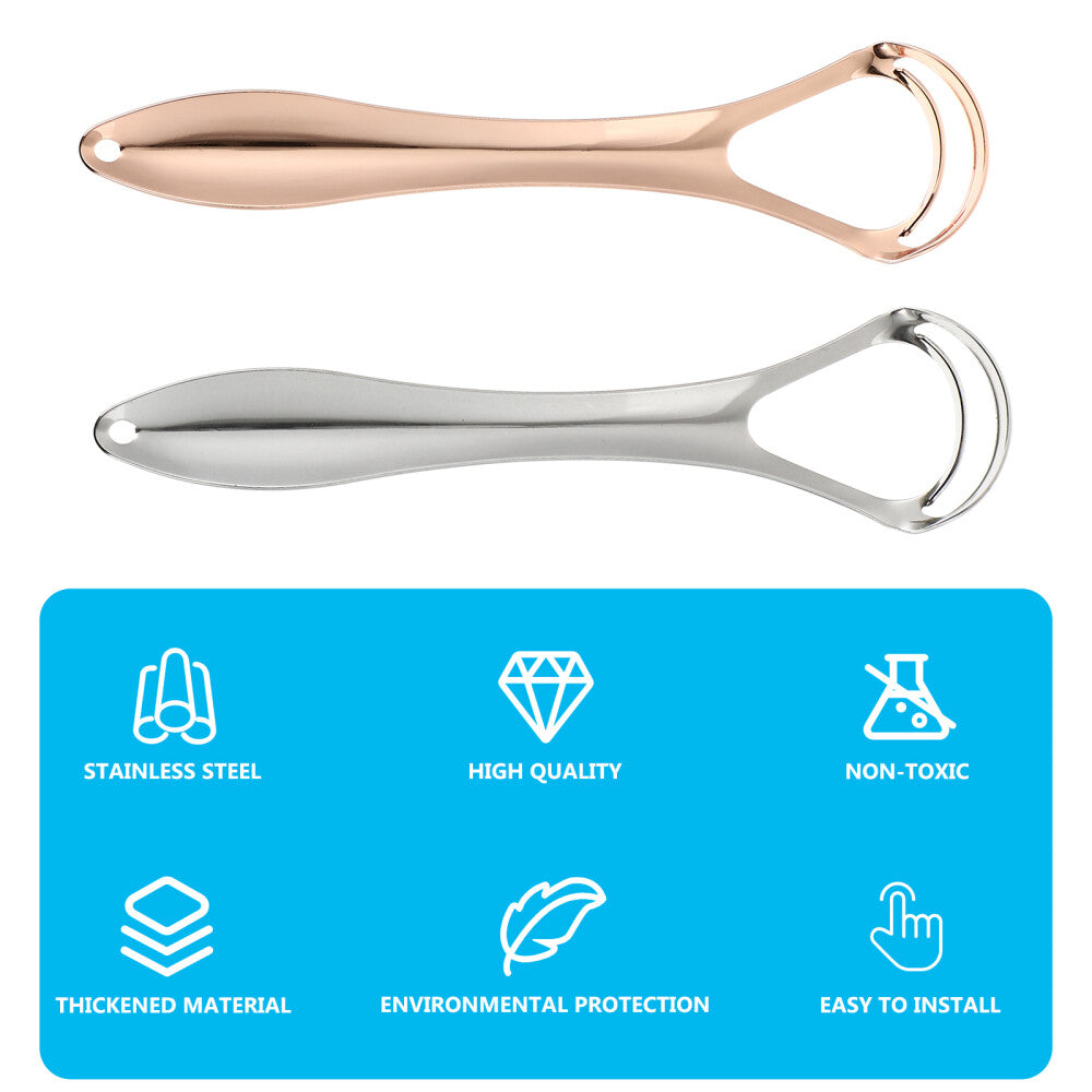 Stainless Steel Tongue Scrapers (Double-layer)